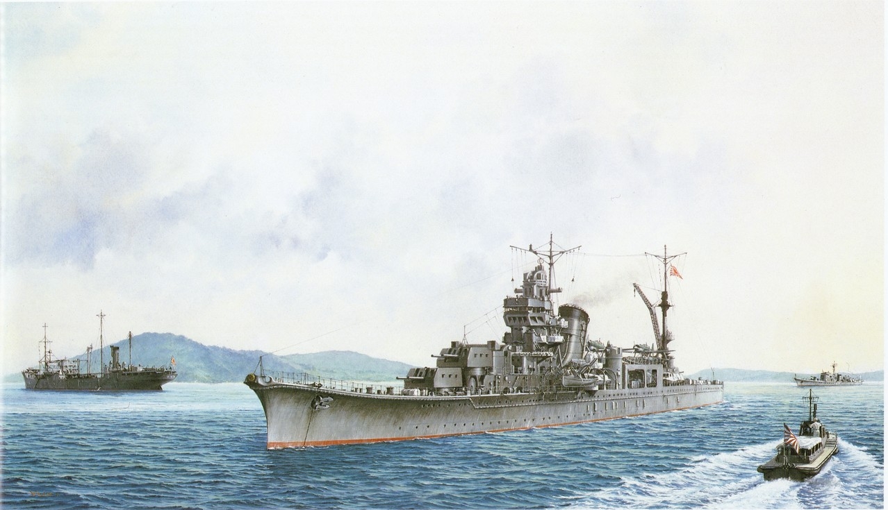 克魯特錨地待機的阿賀野號 1944年12月