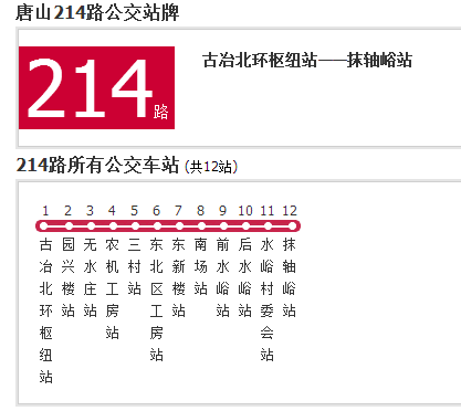 唐山公交214路 唐山公交214路