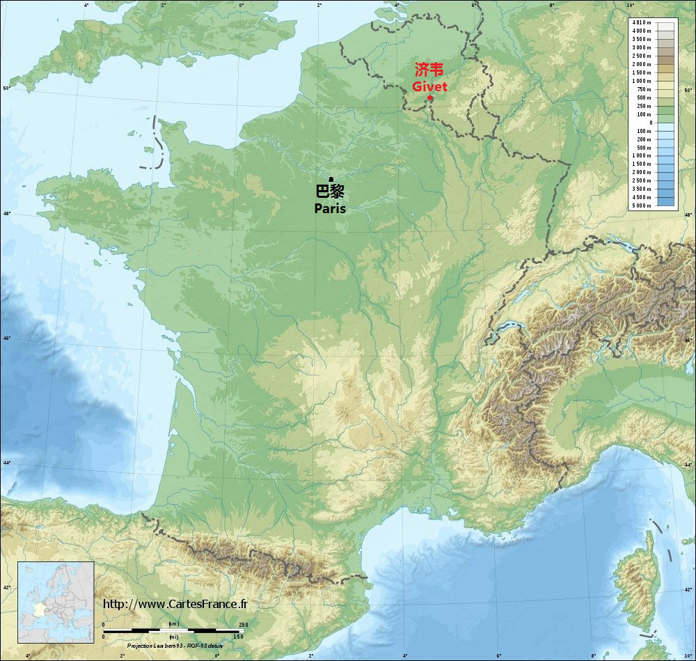 濟韋在法國的位置