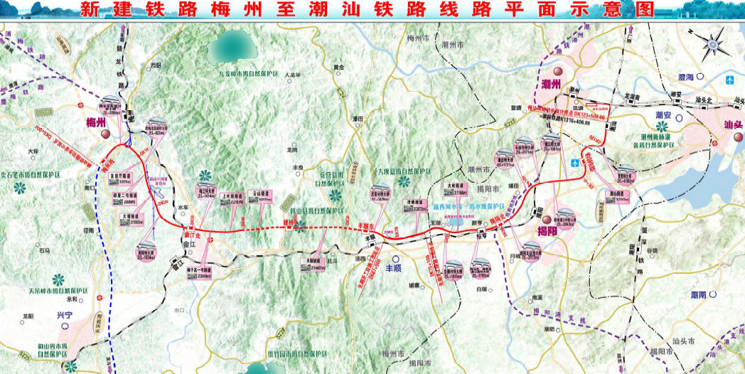 梅汕鐵路線路圖
