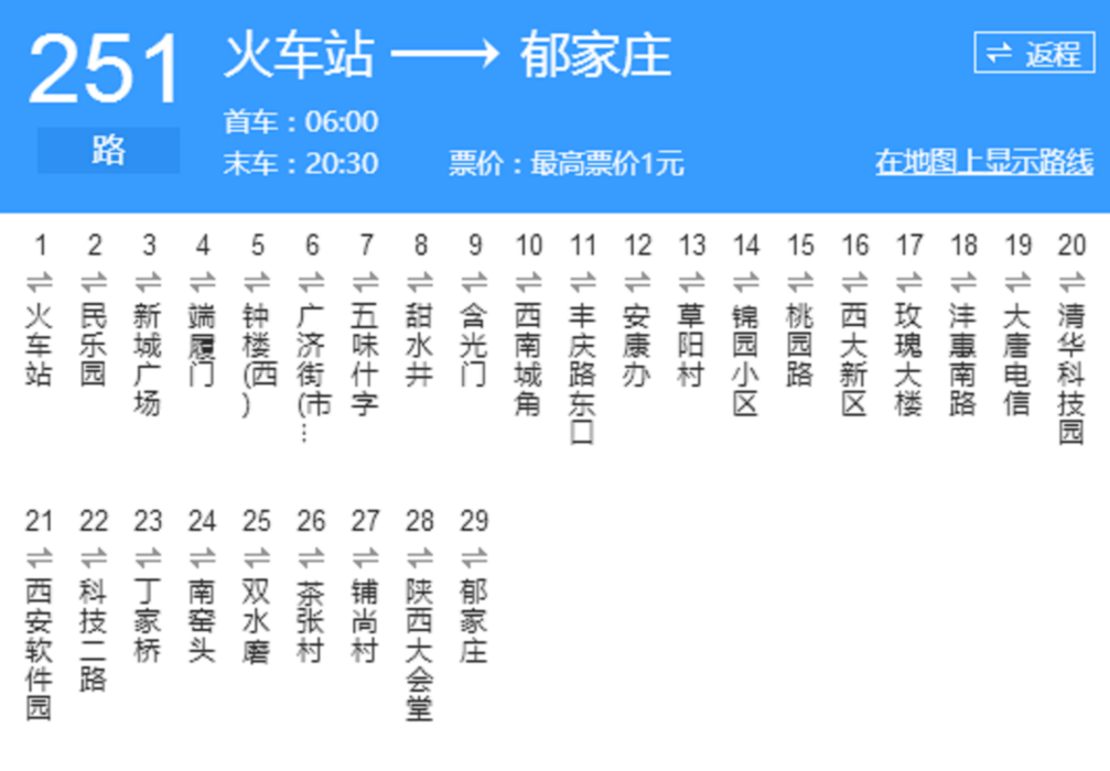 西安公交251路 西安公交251路