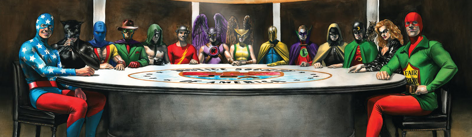 《超人前傳》中的美國正義協會畫像