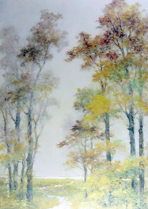 《秋色》（1980）54×39cm 油畫紙板