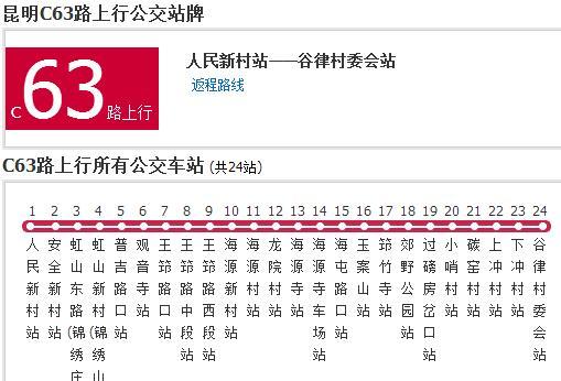 昆明公交C63路 昆明公交C63路