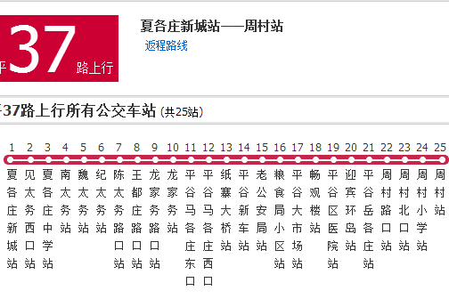 北京公交平37路 北京公交平37路