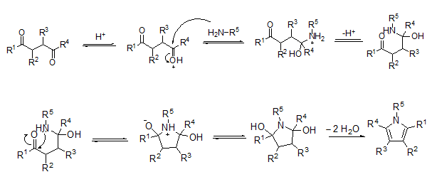 Paal-Knorr吡咯合成反應機理