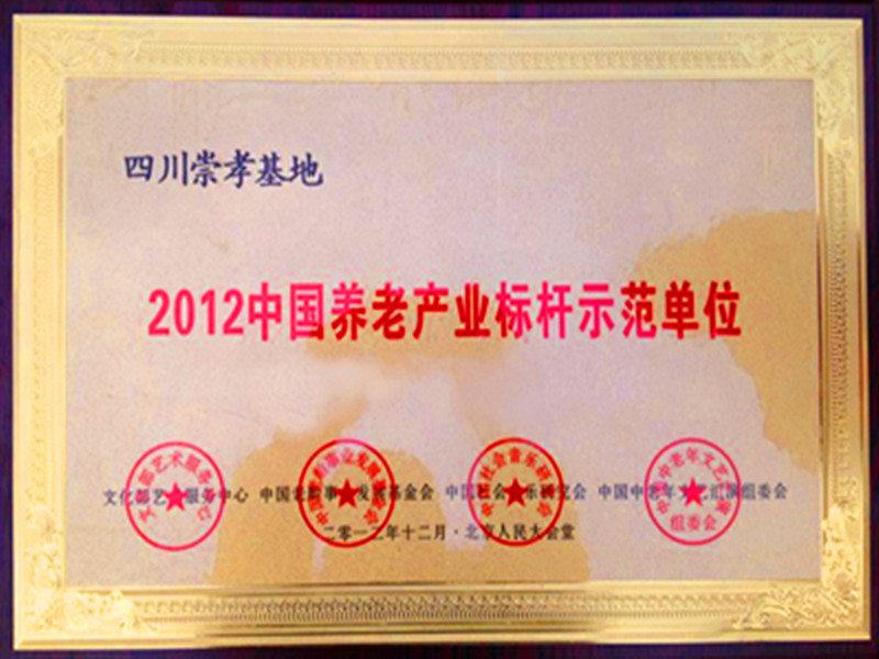 2012中國養老產業標桿示範單位
