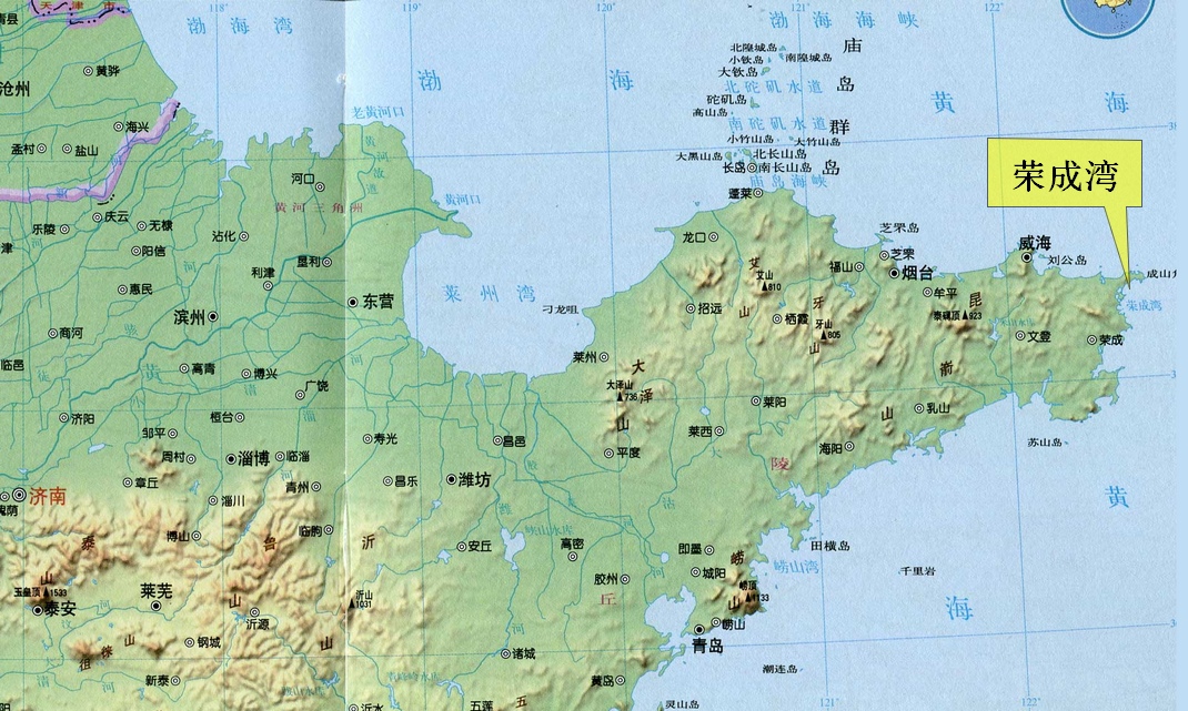 榮成灣的位置示意圖