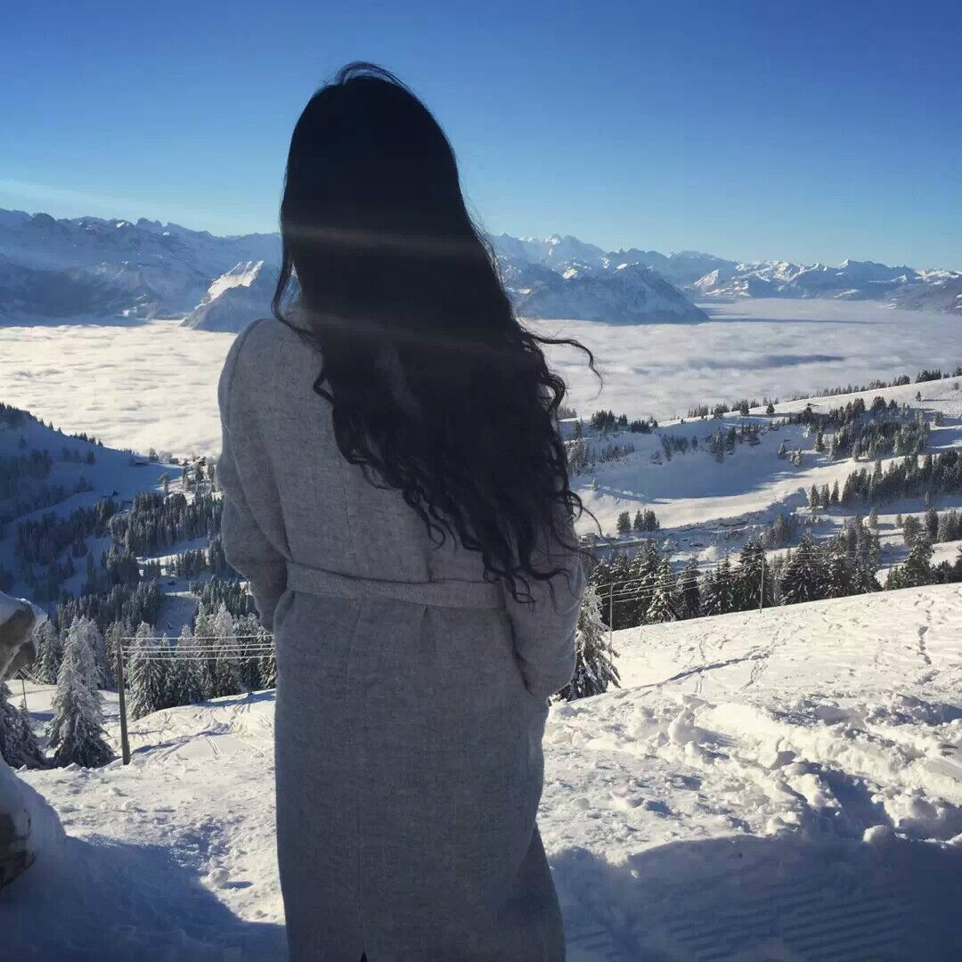 作者在瑞士雪山