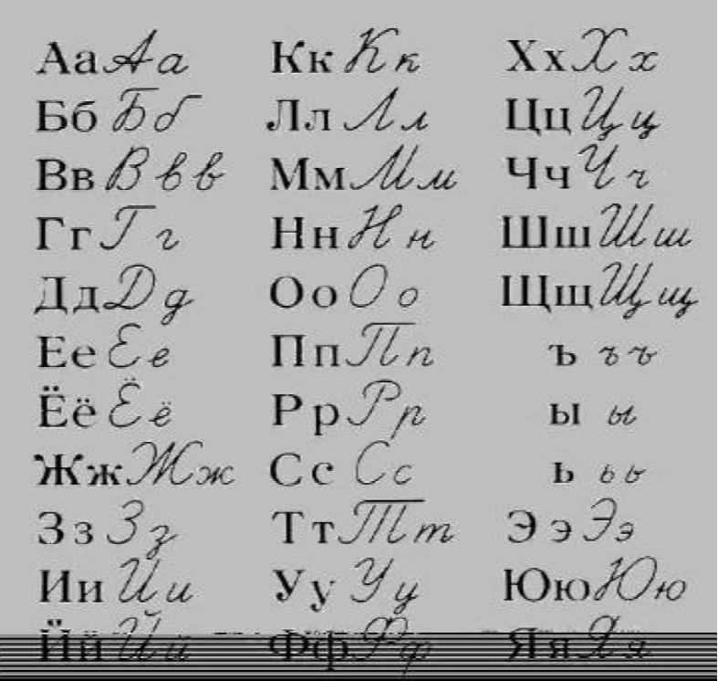 俄語字母手寫體