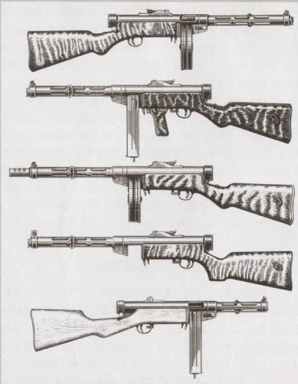 索米1931式衝鋒鎗各種變形槍
