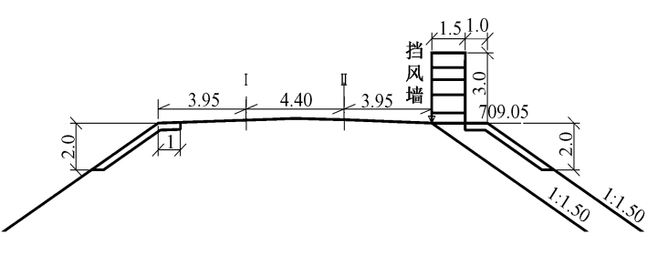 圖10 對拉式擋風牆結構(單位: m)