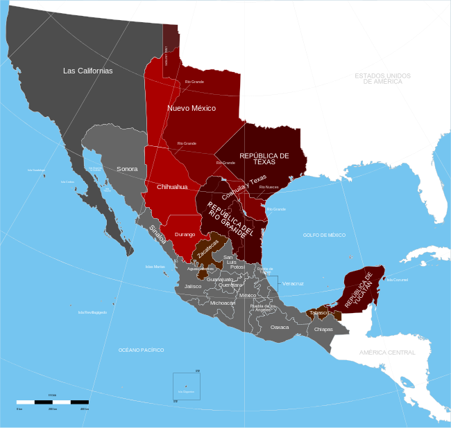 墨西哥獨立時的領土