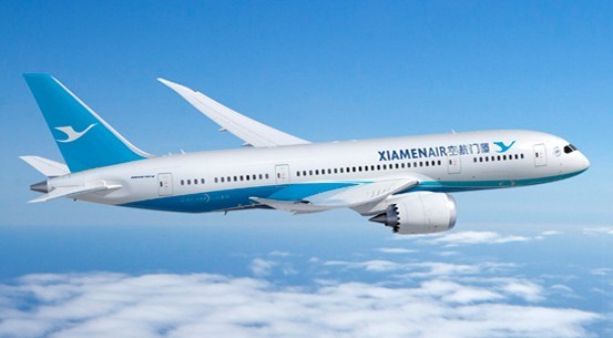廈航“海闊天空”塗裝的波音787夢幻客機