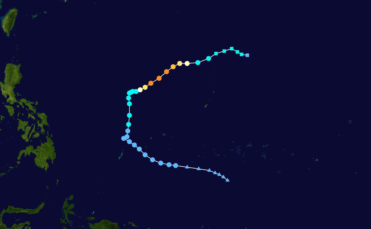 2018年第3號超強颱風“傑拉華”路徑圖