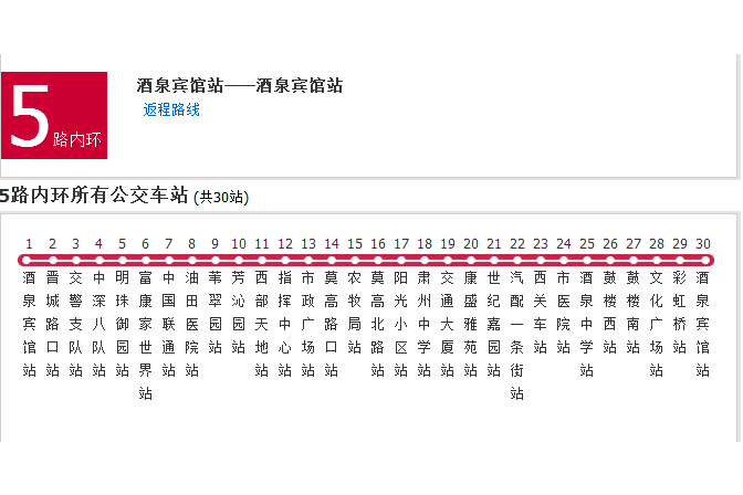 酒泉公交5路 酒泉公交5路