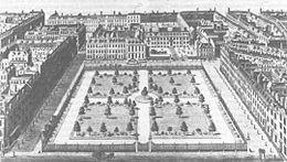 1750年的萊斯特廣場(向北望)