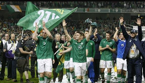 愛爾蘭國家隊歡慶歐洲杯出線