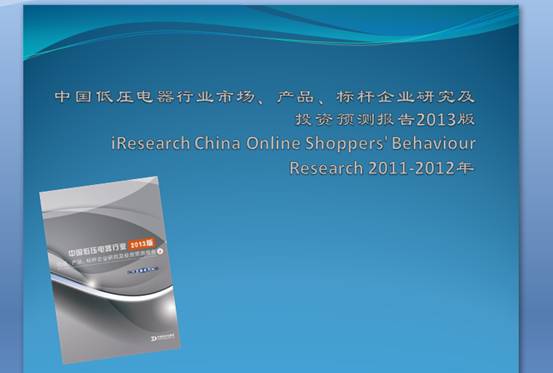 2013中國低壓電器行業市場、產品、標桿企業研究及投資預測報告