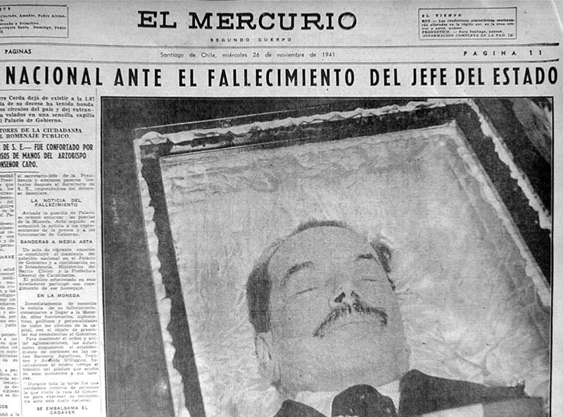1941年11月25日，阿吉雷·塞爾達總統因病逝世