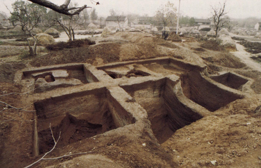 1994年第二次發掘西陰村遺址現場