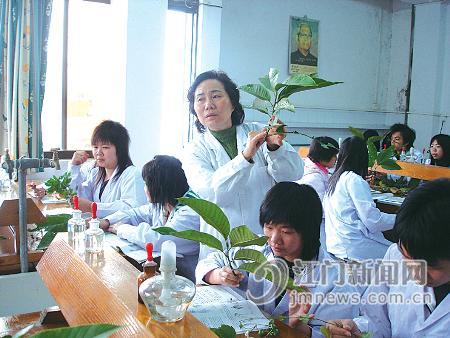 教師在上藥用植物學實驗課