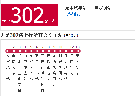 大足公交302路 大足公交302路