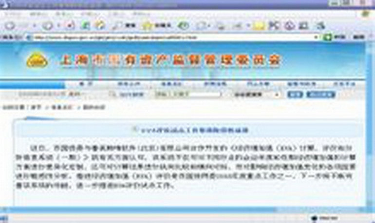 上海市國資委報導聯合開發EVA信息化系統