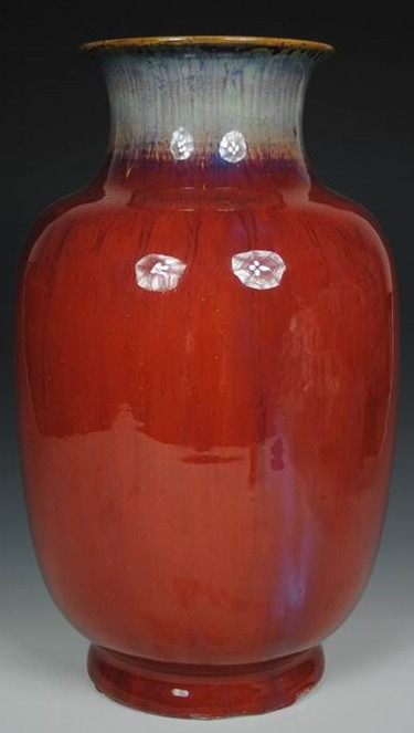 清中期鈞紅釉燈籠瓶