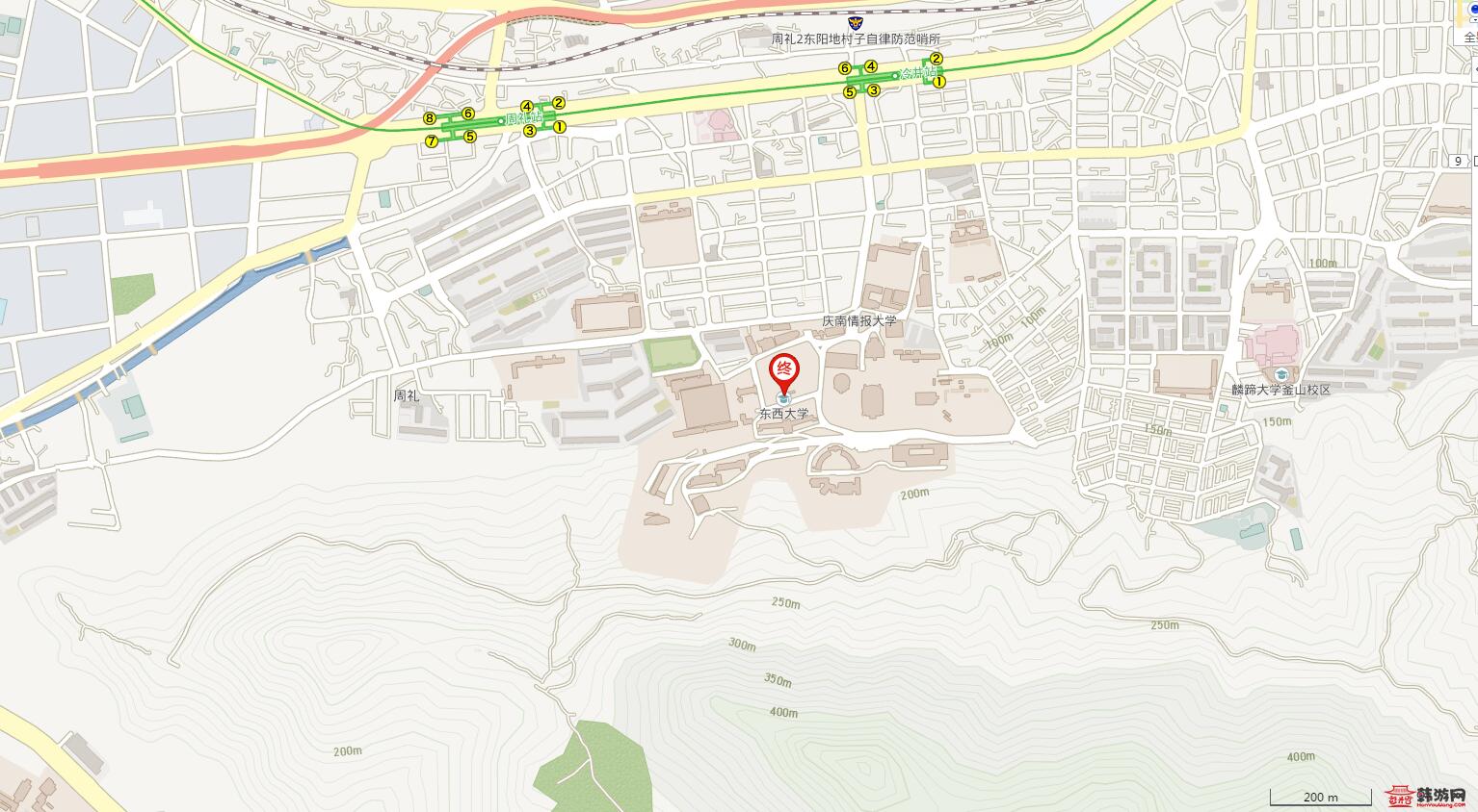韓國東西大學地圖