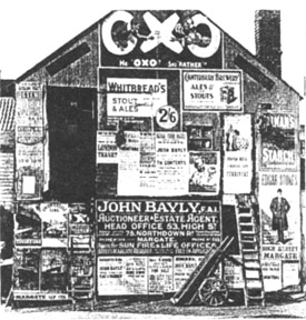 1908年英國肯特郡房屋上的招貼廣告