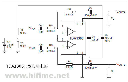 TDA1308典型套用電路