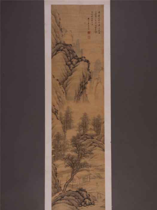 山水圖(清代王概創作的絹本設色畫) 山水圖(清代王概創作的絹本設色畫)