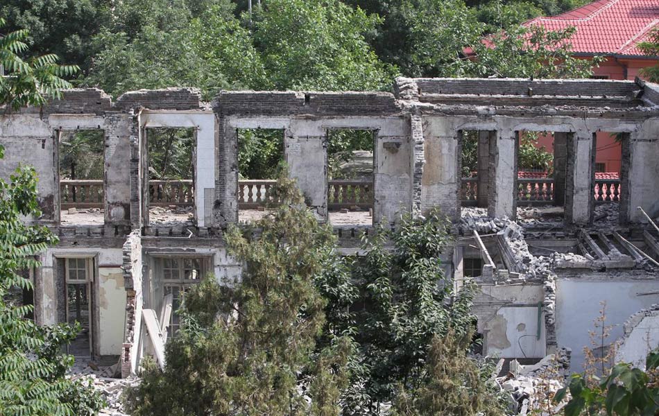 濟南英國領事館被拆後的廢墟