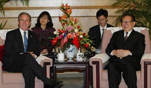 江澤民和布希進行會晤