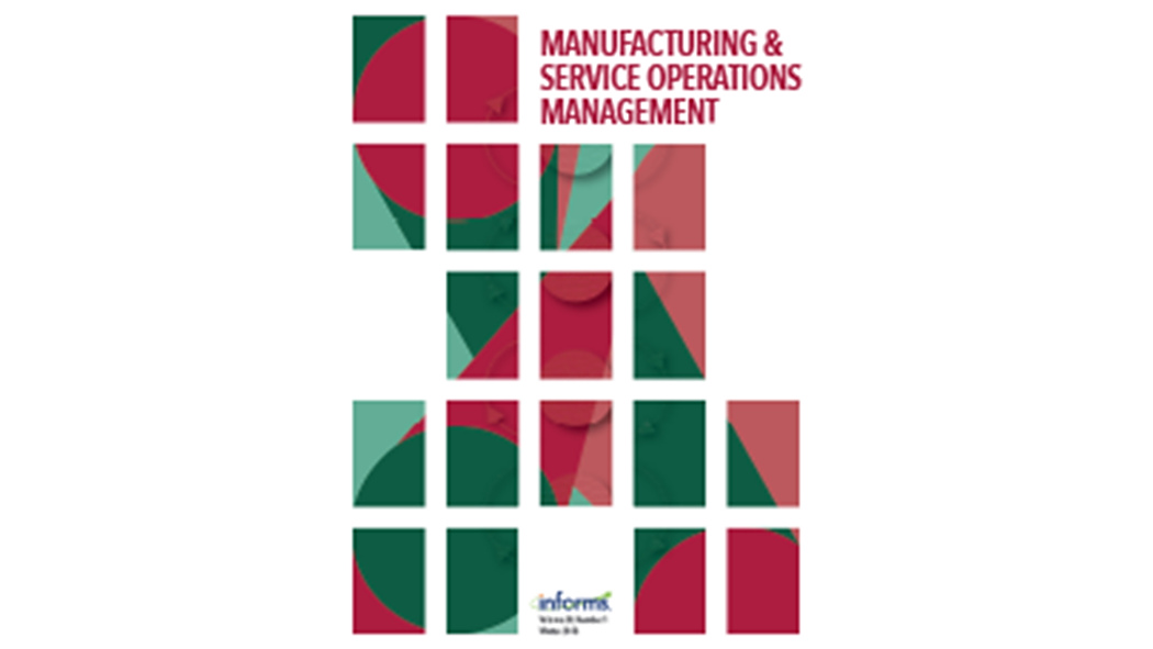 Manufacturing & Service Operations Management Manufacturing & Service Operations Management