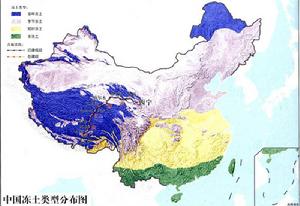 中國凍土類型分布圖