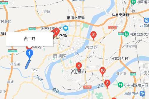 西二環路(湘潭市城市主幹道,雙向六車道) 西二環路(湘潭市城市主幹道,雙向六車道)