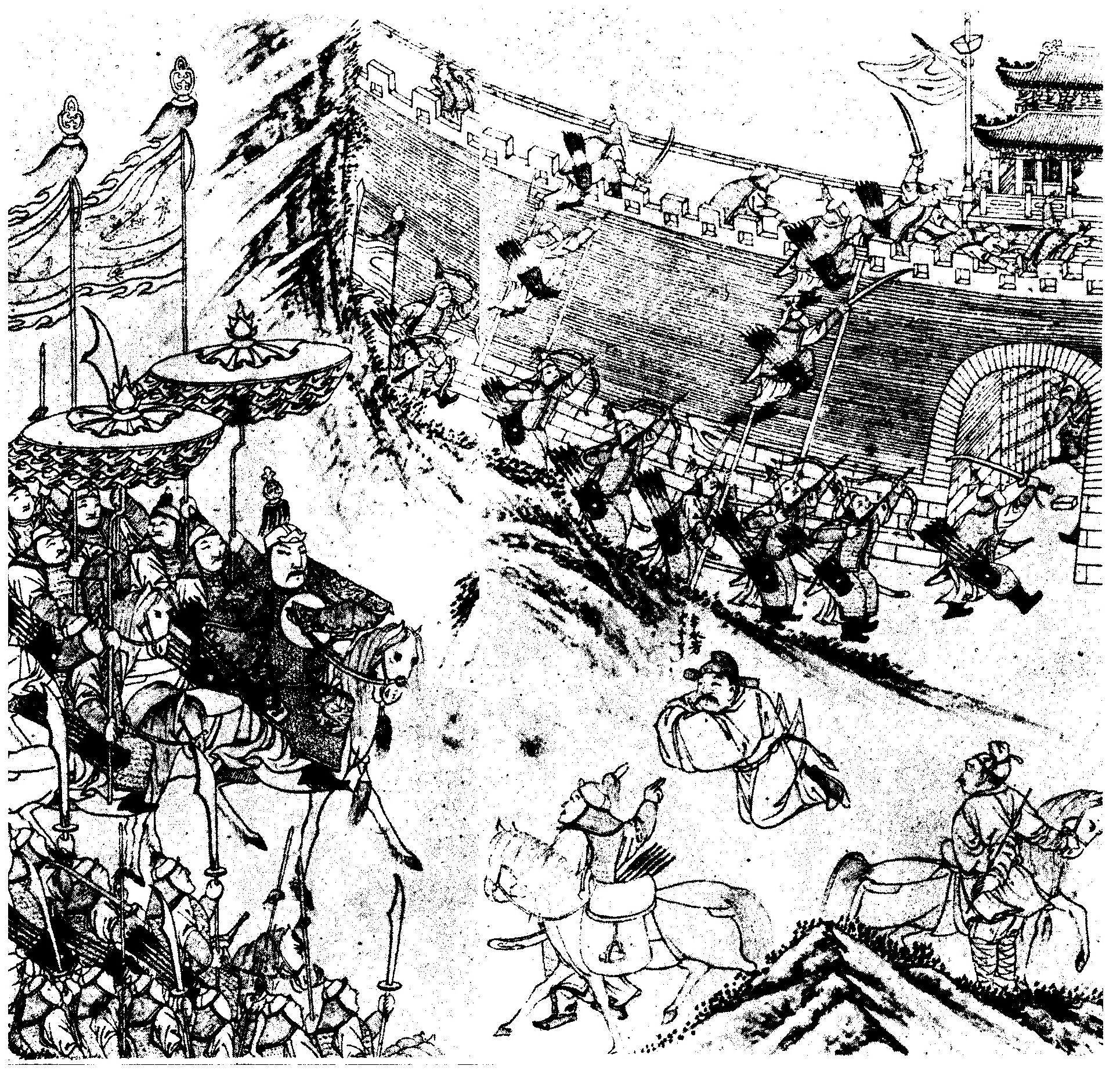 《滿洲實錄》中李永芳投降圖