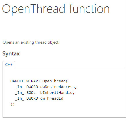 OpenThread(Windows API中的函式)