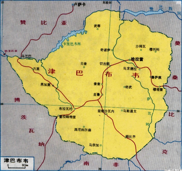 辛巴威地圖