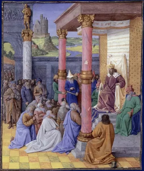 中世紀手抄本上的居魯士大帝允許猶太人返回聖地