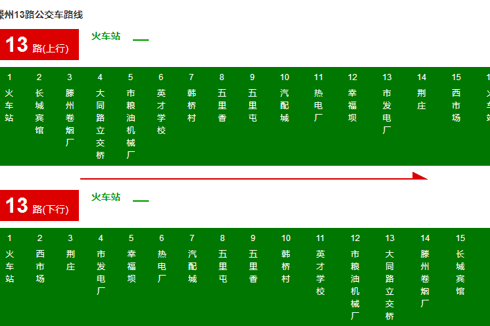 滕州公交13路 滕州公交13路