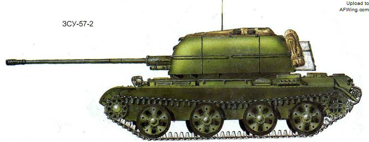 ZSU-57-2 自行高炮側面圖