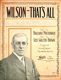 1912年美國大選威爾遜宣傳唱片封面