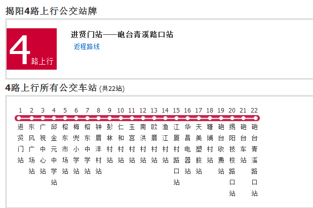 揭陽公交4路 揭陽公交4路