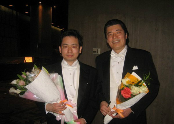 田大成教授與日本青年鋼琴家田中淳一先生