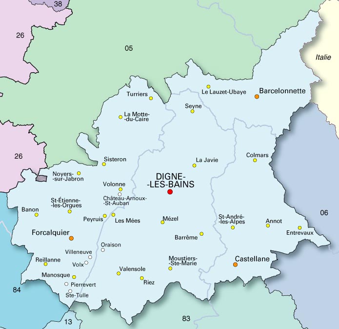 上普羅旺斯阿爾卑斯省地圖