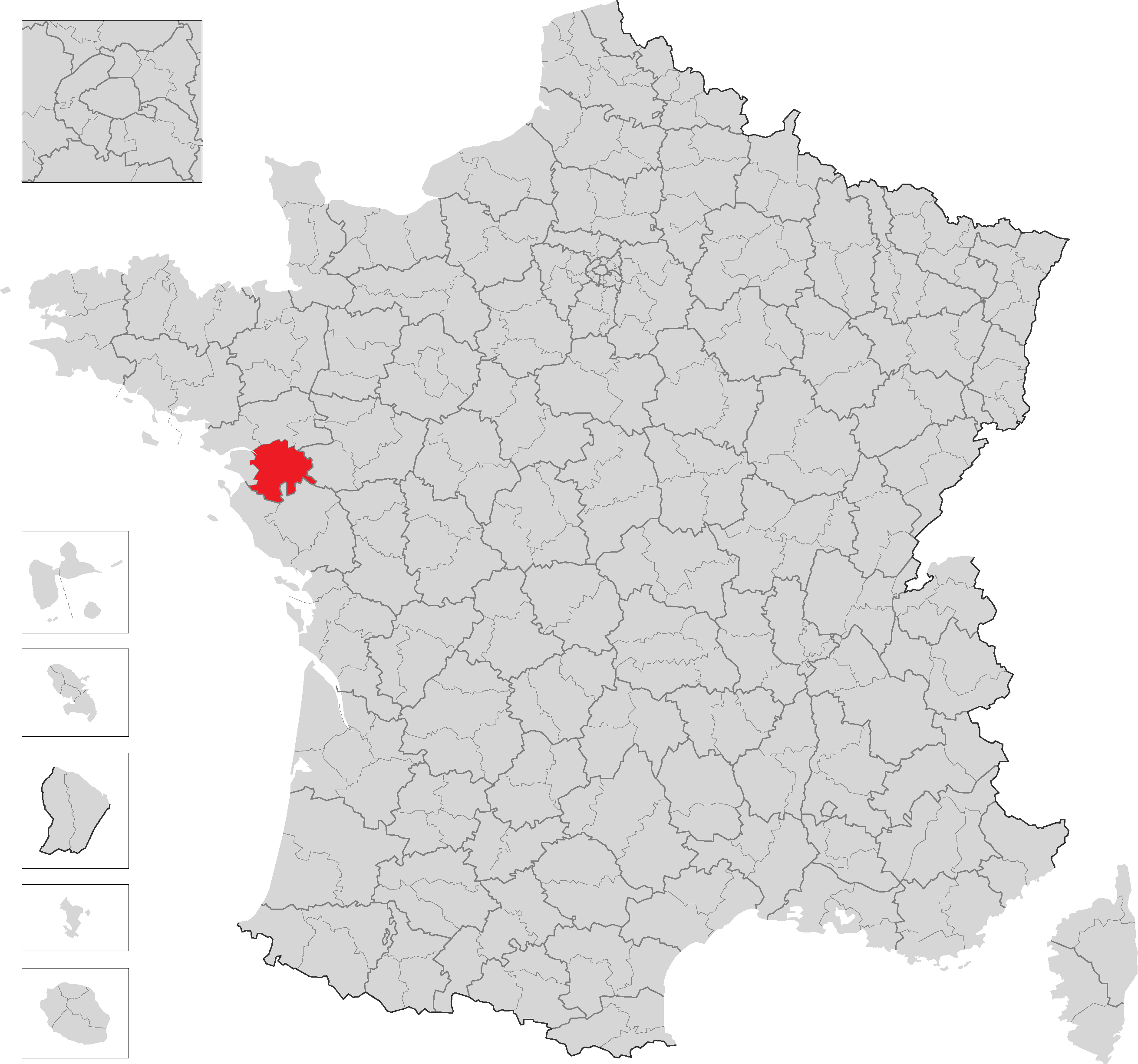 南特地區在法國的位置