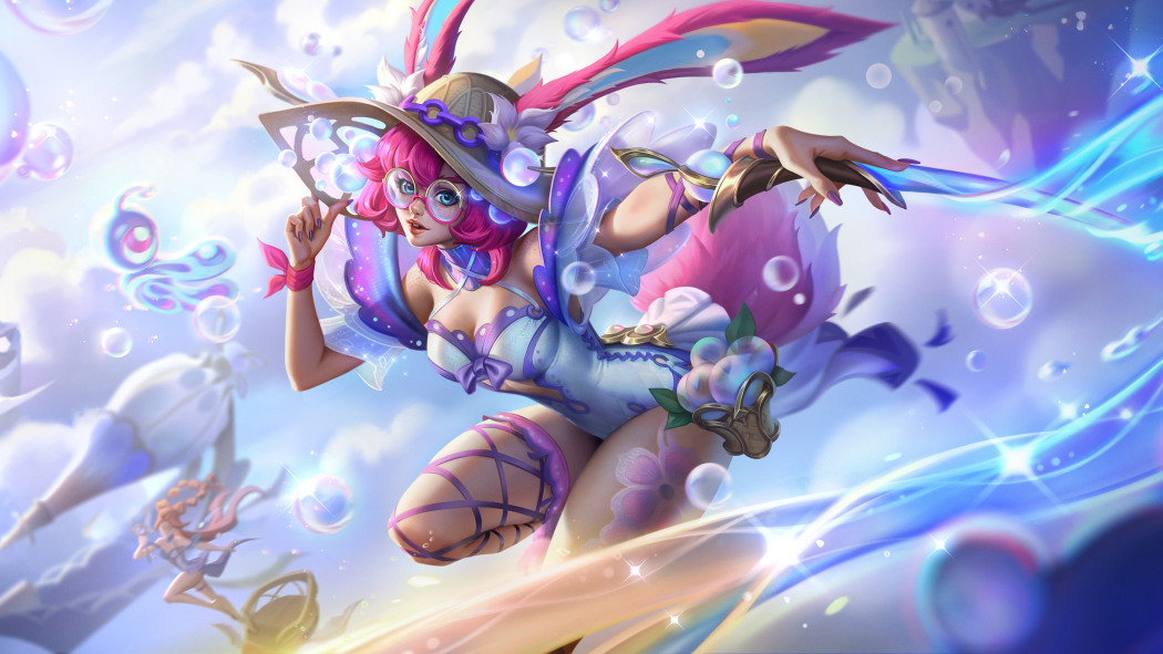 碧空游紀(《英雄聯盟手遊》中雙界靈兔阿蘿拉的一款手遊首發夏日限定皮膚。) 碧空游紀(《英雄聯盟手遊》中雙界靈兔阿蘿拉的一款手遊首發夏日限定皮膚。)